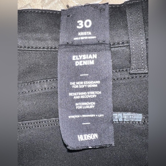 Hudson Krista Ankle Supper Skinny Jeans, size 30, color is dark black. - Picture 7 of 14